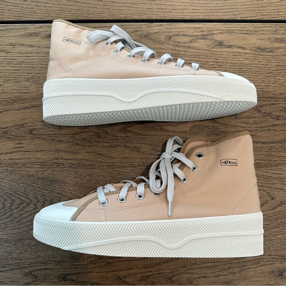 Adidas Men’s Nizza High-Top Sneakers in Pale Nude/Sand/Off White Sz 11.5 NIB - Picture 6 of 13